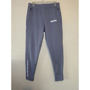 Alphalete Premium Joggers Mens Medium Light Blue Workout Pant Stretch Zip Pocket